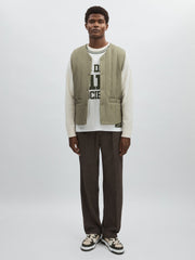 Men Les Deux Quilted Technical Gilet in Green