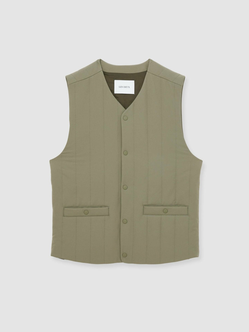 Men Les Deux Quilted Technical Gilet in Green
