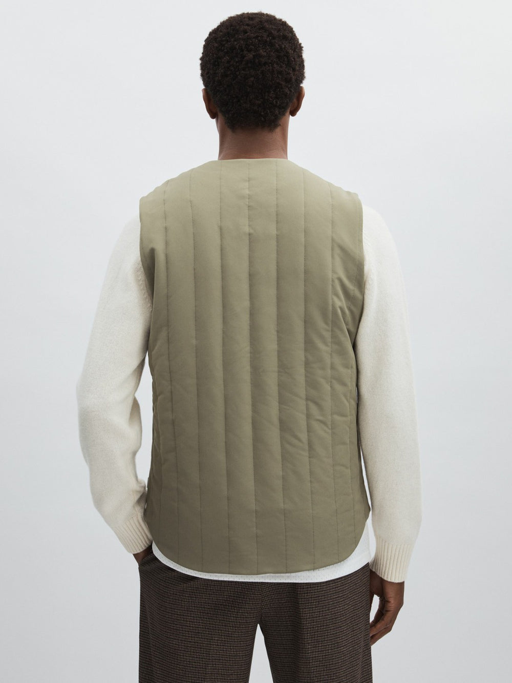 Men Les Deux Quilted Technical Gilet in Green