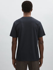 Men Les Deux Cotton Logo T-Shirt in Navy Blue