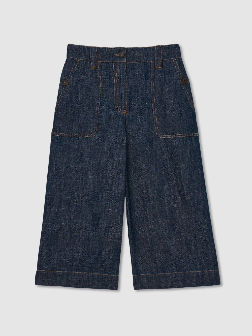 Children & Baby 9-13 yrs Cotton-Linen Wide Leg Trousers in Indigo