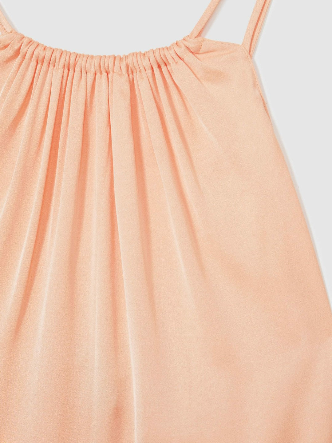 Women Petite Satin Halterneck Maxi Dress in Peach