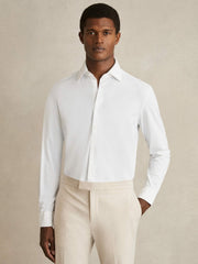 Men Long-Sleeve Travel Shirt in White