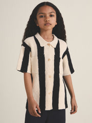 Children & Baby 4-9 yrs  | Les 100 Ciels Stripe Knit Shirt in Black