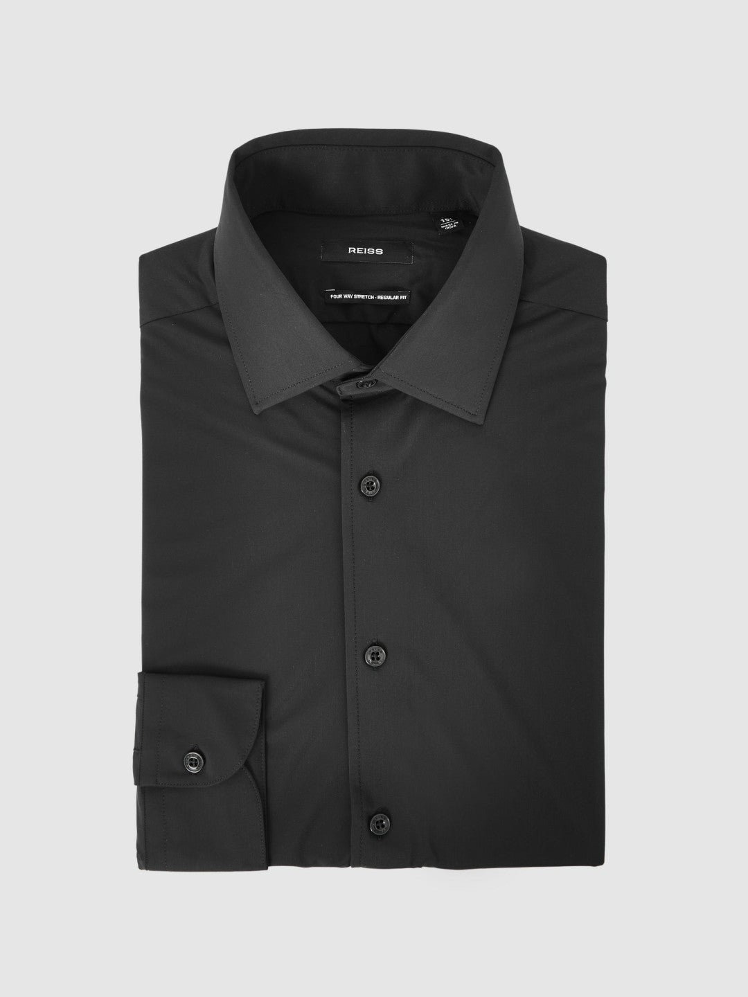 Men Long-Sleeve Travel Shirt in Black