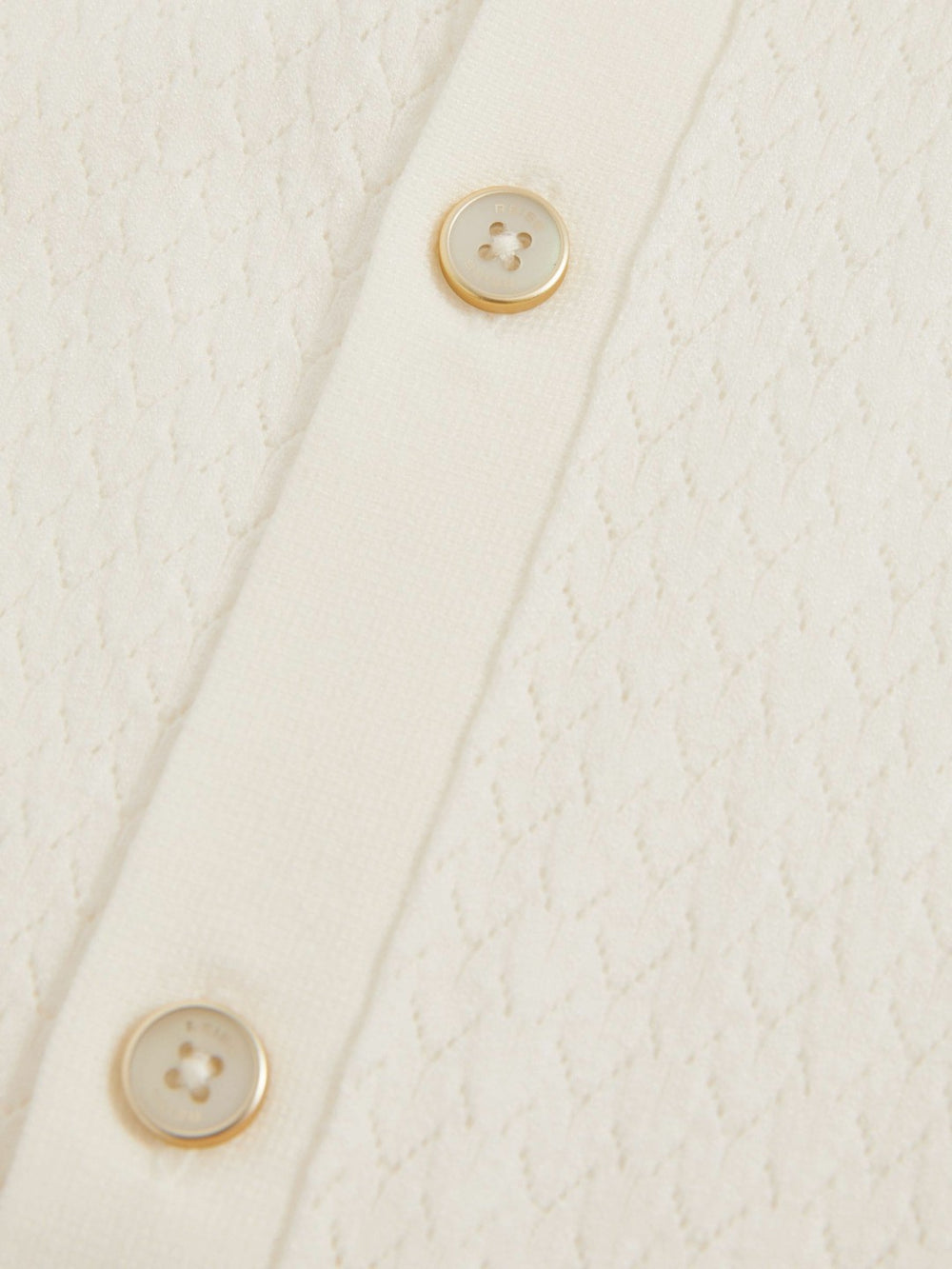 Men Textured Knit Button-Through Shirt in White