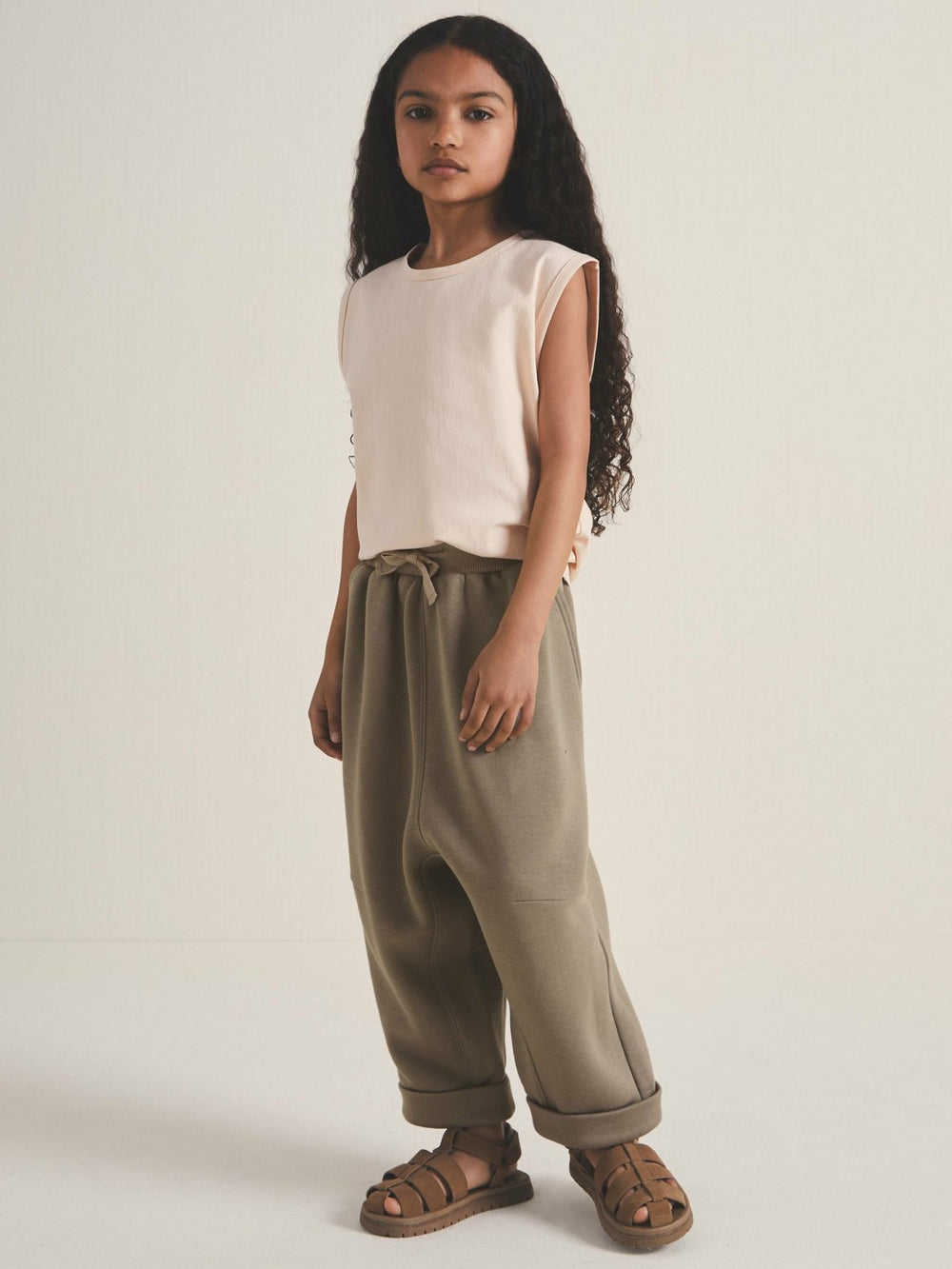 Children & Baby 4-9 yrs  | Les 100 Ciels Jersey Joggers in Mink