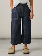 Children & Baby 4-9 yrs Cotton-Linen Wide Leg Trousers in Indigo