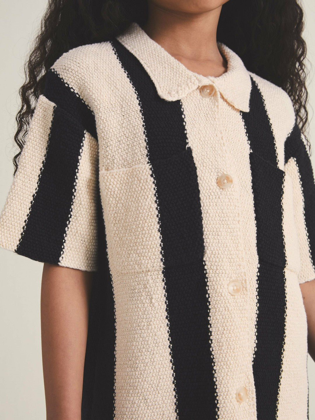 Children & Baby 13-14 yrs  | Les 100 Ciels Stripe Knit Shirt in Black