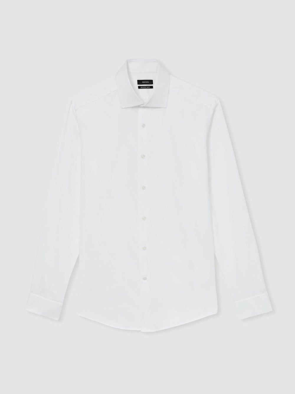 Men Slim Fit Slim-Fit Cotton-Sateen Shirt in White