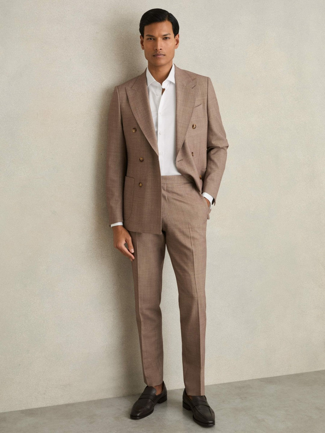 Men Slim Fit Slim-Fit Cotton-Sateen Shirt in White