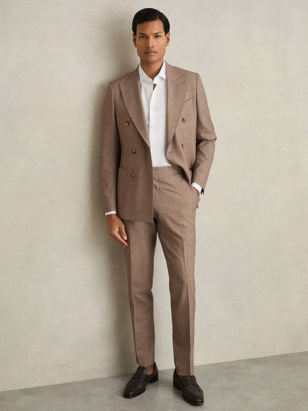Men Slim Fit Slim-Fit Cotton-Sateen Shirt in White