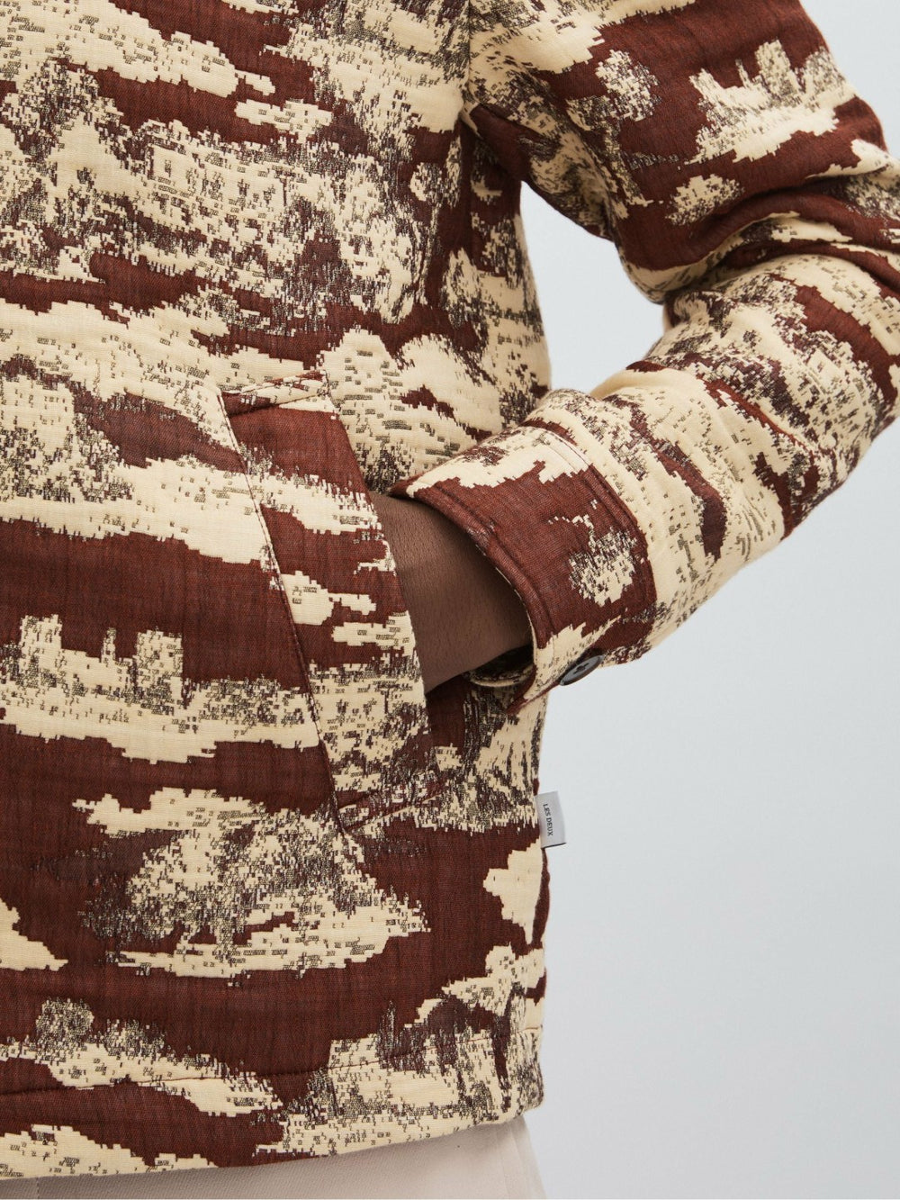 Men Les Deux Woven Ruins Overshirt in Red/Cream
