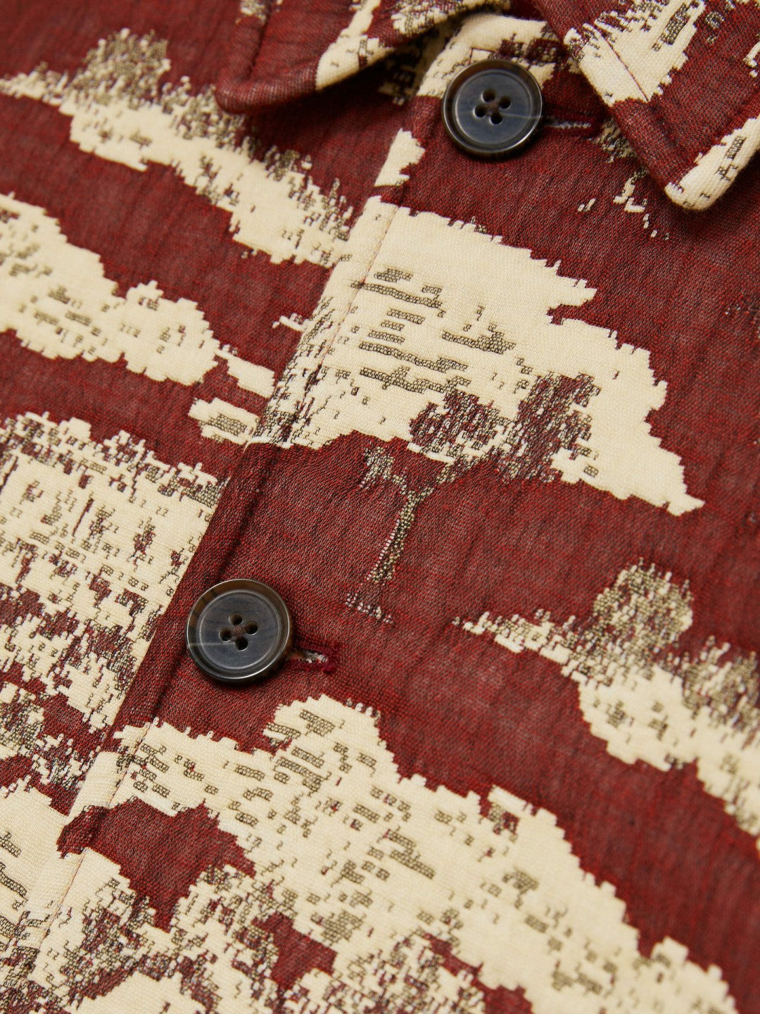 Men Les Deux Woven Ruins Overshirt in Red/Cream
