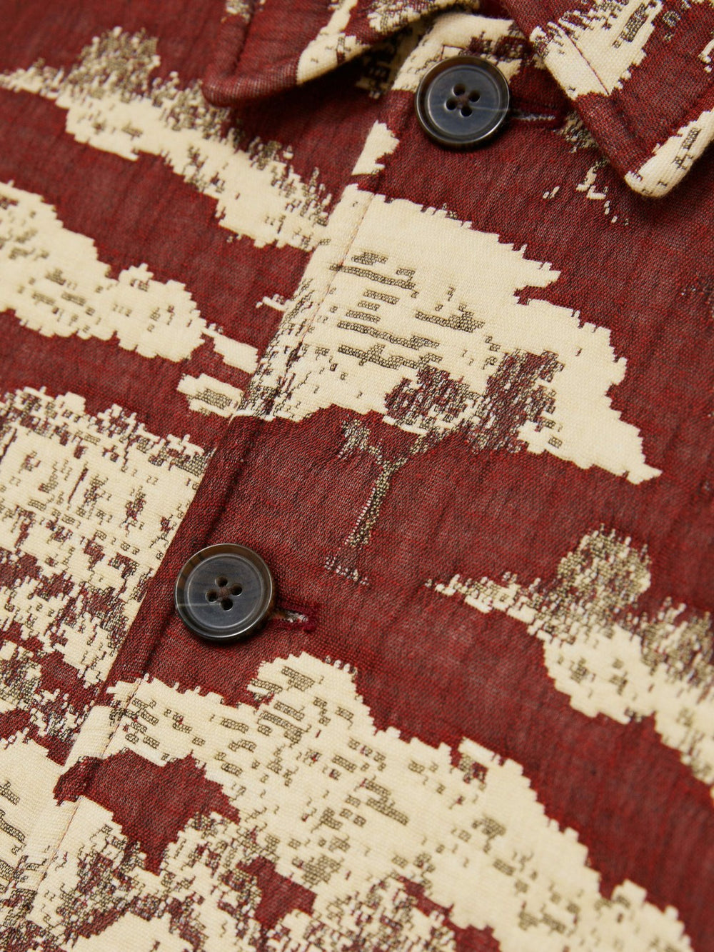Men Les Deux Woven Ruins Overshirt in Red/Cream