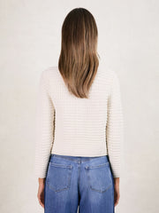 Women Paige Textured-Knit Cardigan in Ivory