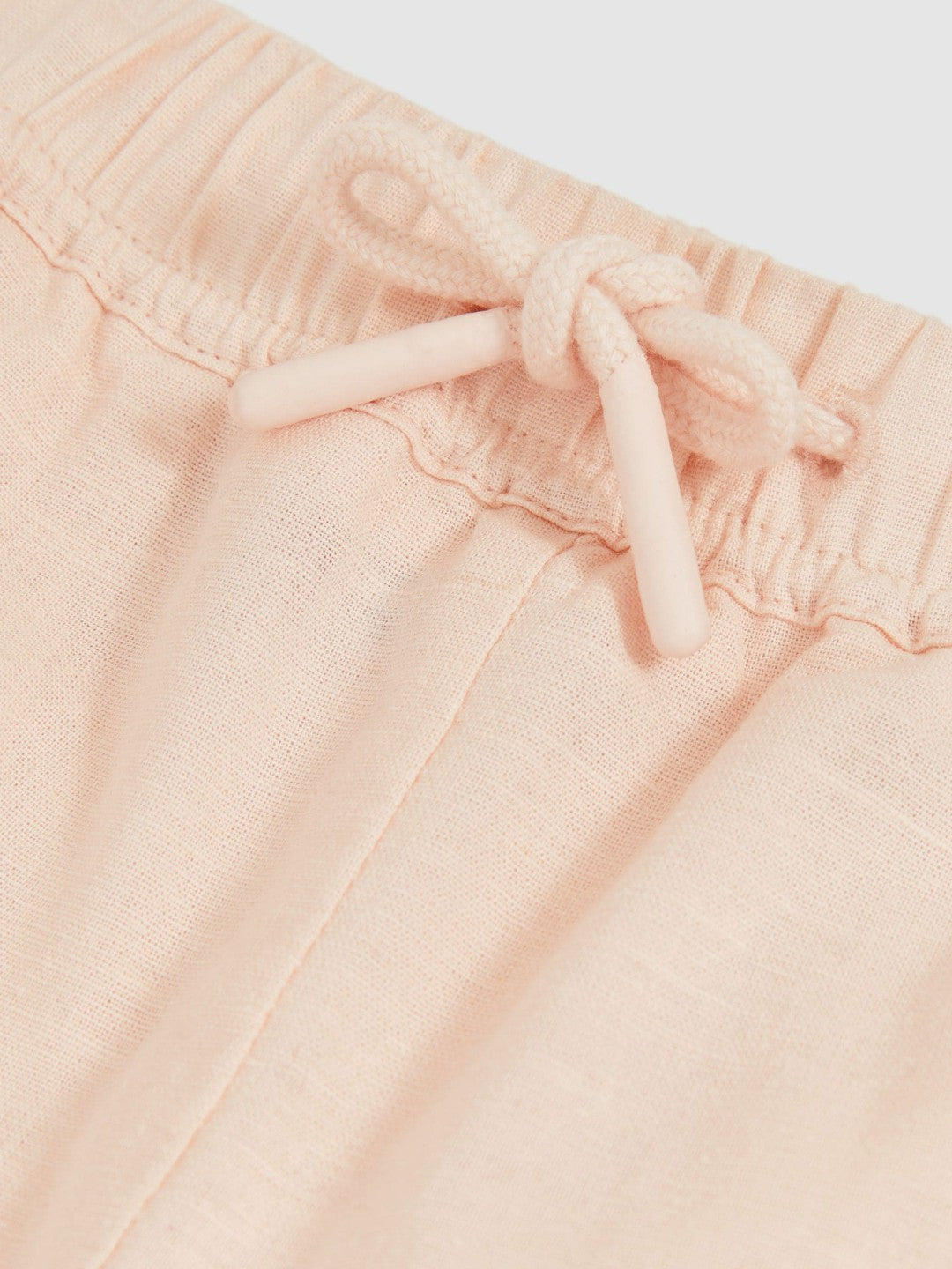 Children & Baby Cotton-Linen Drawstring Trousers in Pink
