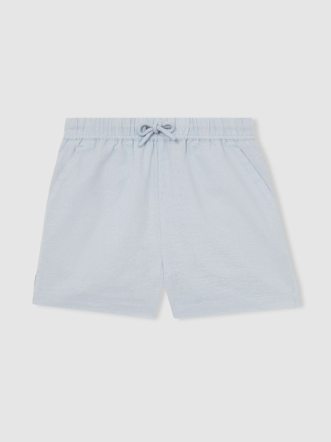 Children & Baby 4-9 yrs Cotton-Linen Drawstring Shorts in Soft Blue