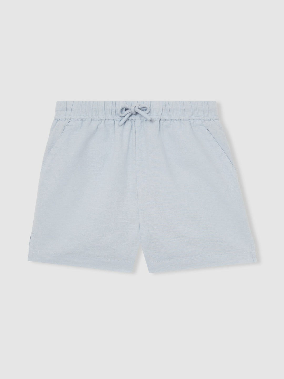 Children & Baby 13-14 yrs Cotton-Linen Drawstring Shorts in Soft Blue