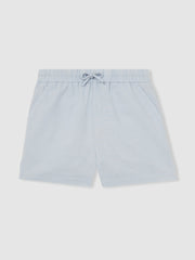 Children & Baby 13-14 yrs Cotton-Linen Drawstring Shorts in Soft Blue