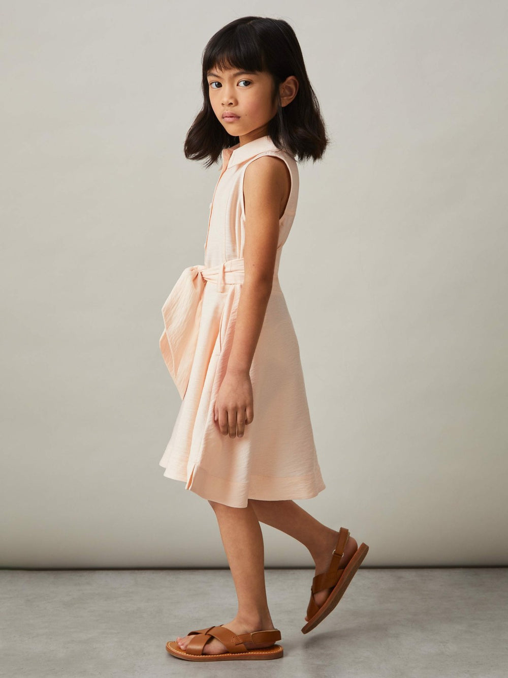Children & Baby 13-14 yrs Tie-Waist Collared Dress in Pink