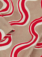 Children & Baby Cotton Linen Printed Trousers in Red