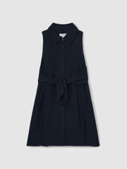 Children & Baby 9-13 yrs Tie-Waist Collared Dress in Blue