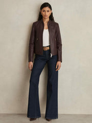 Women Paige Petite Wide-Leg Jeans in Dark Edinburgh Blue