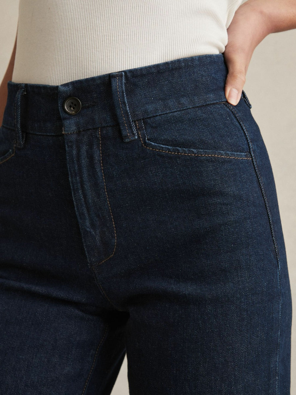 Women Paige Petite Wide-Leg Jeans in Dark Edinburgh Blue