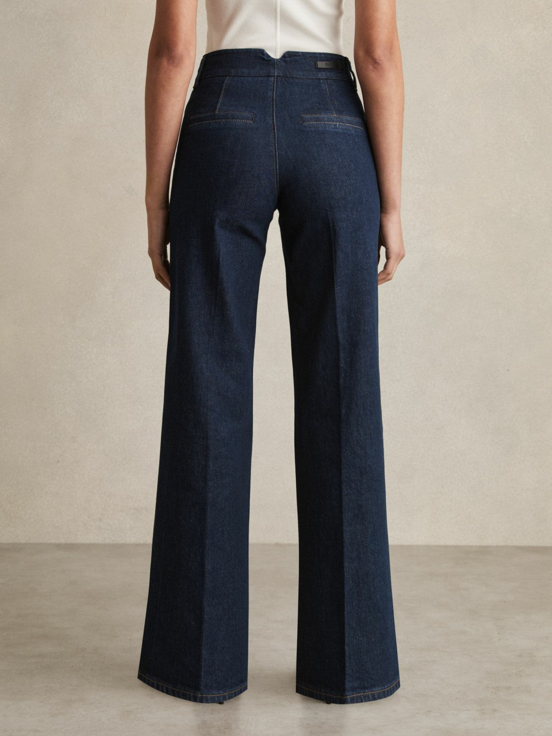 Women Paige Petite Wide-Leg Jeans in Dark Edinburgh Blue
