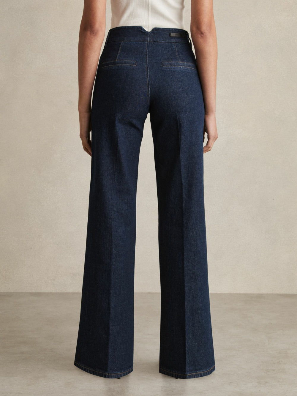 Women Paige Petite Wide-Leg Jeans in Dark Edinburgh Blue