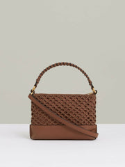 Women Weave Cross-Body Bag in Tan
