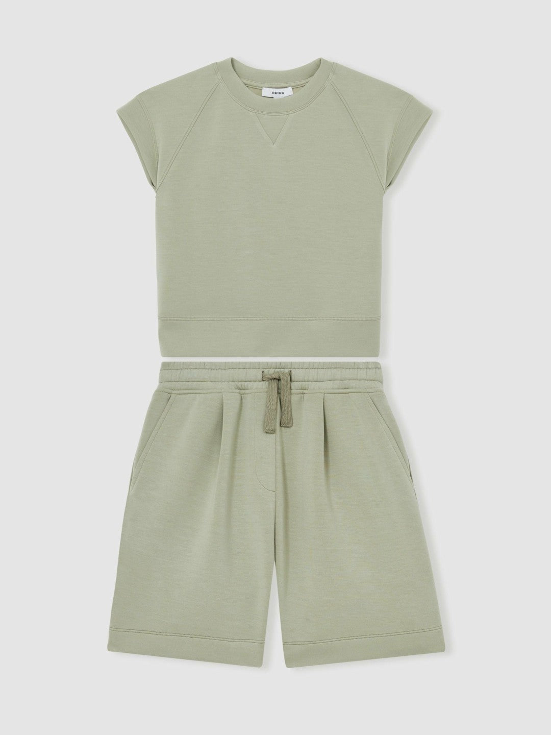 Children & Baby 9-13 yrs Modal-Blend Sweatshirt And Shorts Set in Sage