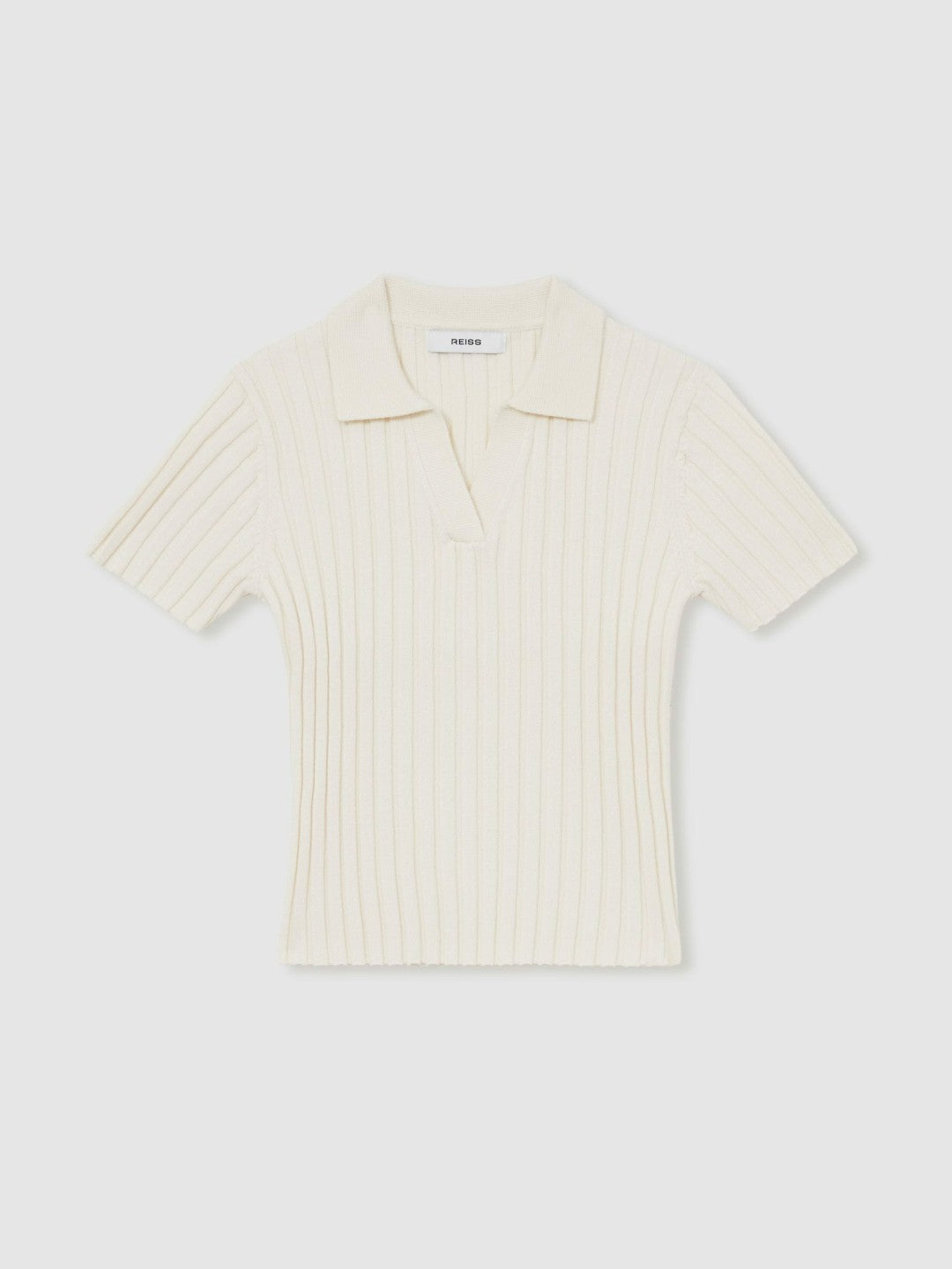 Children & Baby 13-14 yrs Rib-Knit Polo Top in Ivory