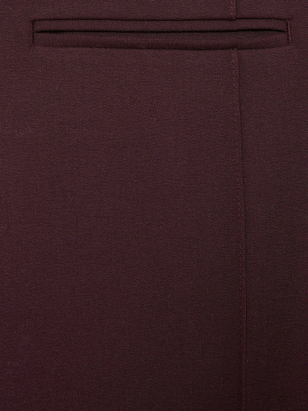Women Petite High Rise Flared Trousers in Burgundy