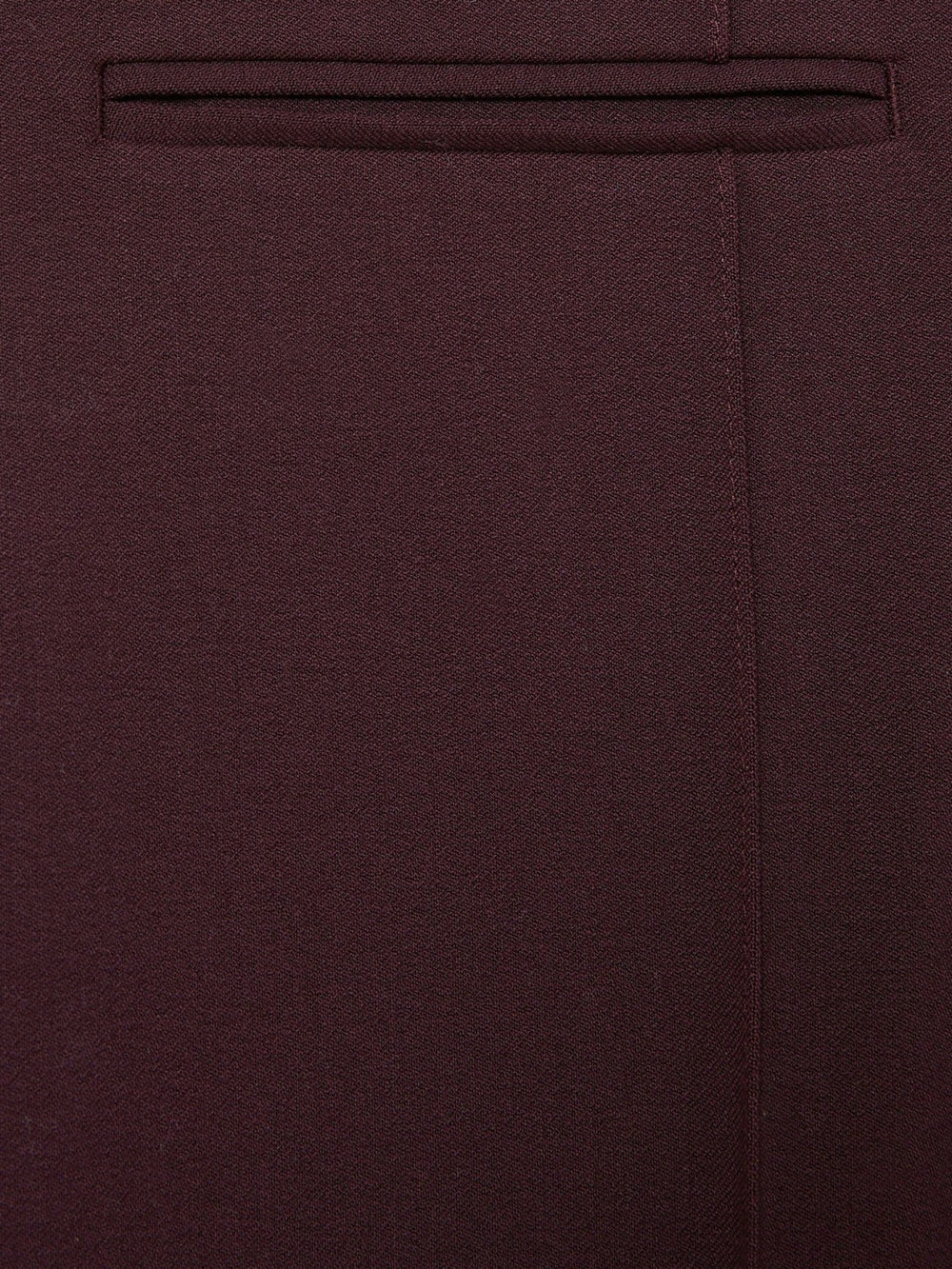 Women Petite High Rise Flared Trousers in Burgundy