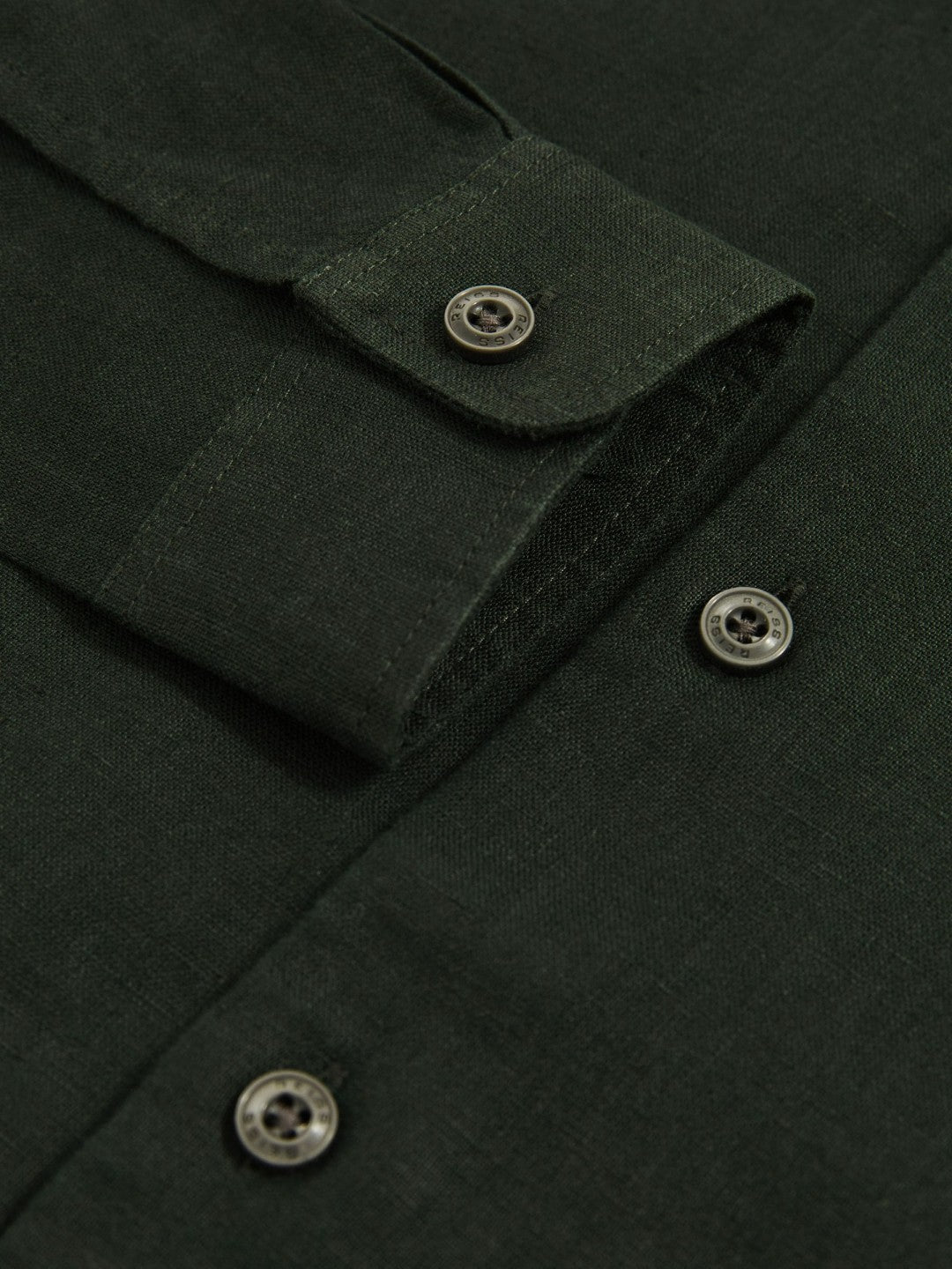 Children & Baby 3-9 yrs Linen Cutaway Collar Shirt in Dark Green
