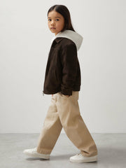 Children & Baby 9-13 yrs Unisex Fit McLaren F1 Team Suede Bomber Jacket in Distressed Brown