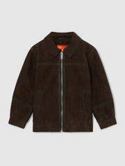 Children & Baby 9-13 yrs Unisex Fit McLaren F1 Team Suede Bomber Jacket in Distressed Brown