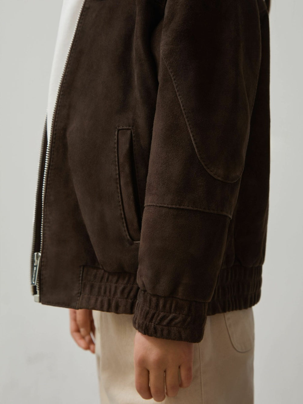 Children & Baby 9-13 yrs Unisex Fit McLaren F1 Team Suede Bomber Jacket in Distressed Brown