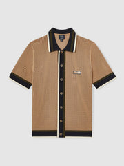 Men | Ché Crochet Tipped Shirt in Camel