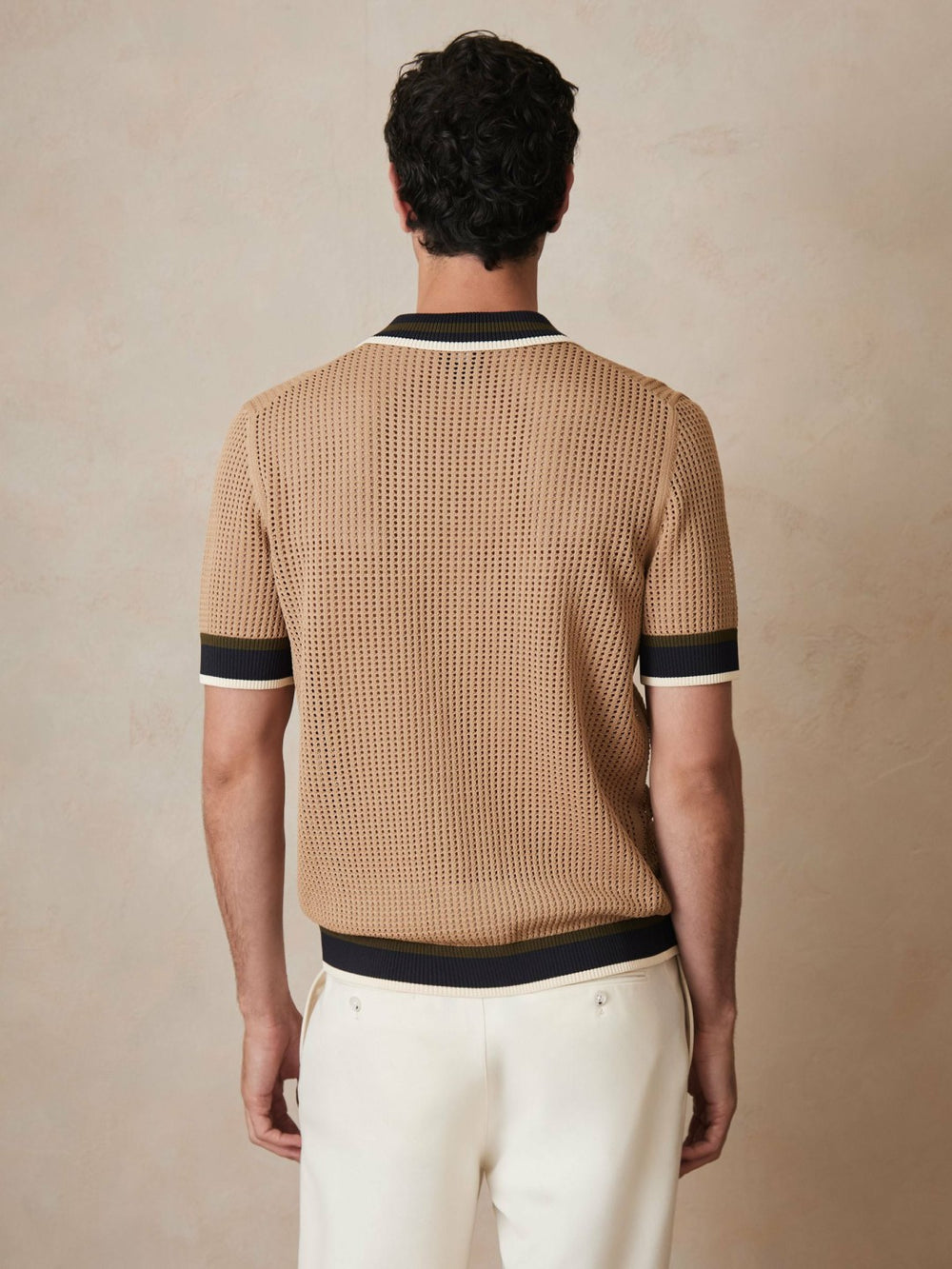 Men | Ché Crochet Tipped Shirt in Camel