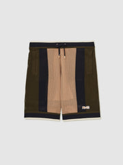 Men | Ché Crochet Colour-Block Shorts in Camel/Green