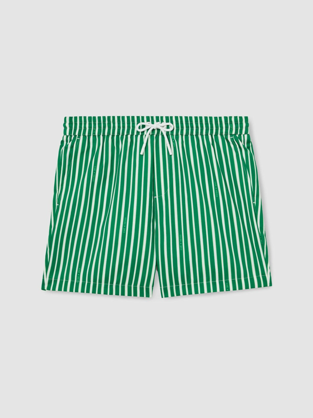 Men | Ché Stripe Swim Shorts in Green/White