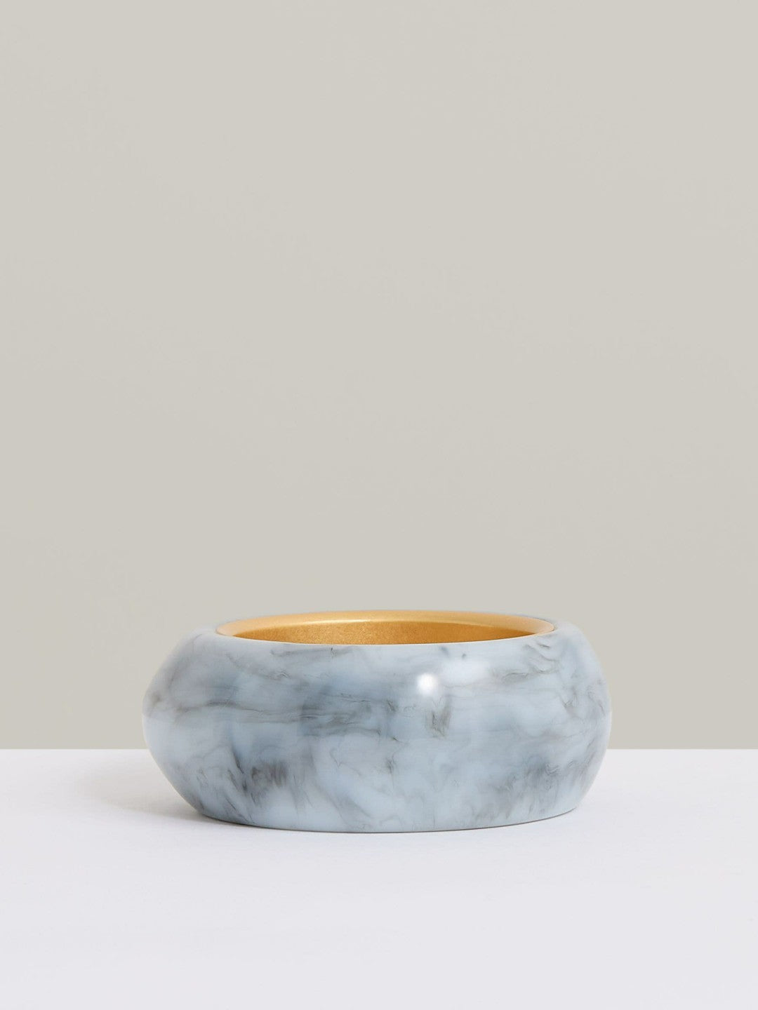 Women Curve Marble Bangle in Gold Tone