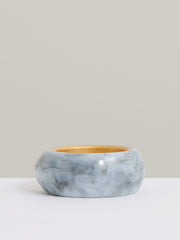Women Curve Marble Bangle in Gold Tone