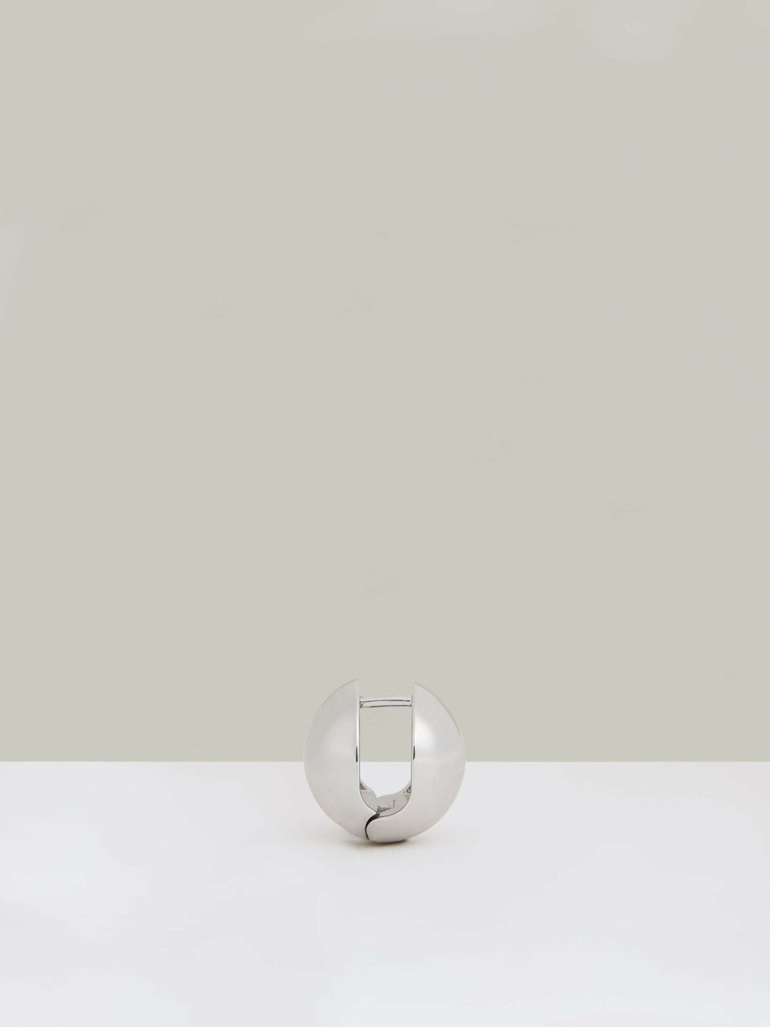 Women Polished Ball Huggie Earrings in Silver Tone