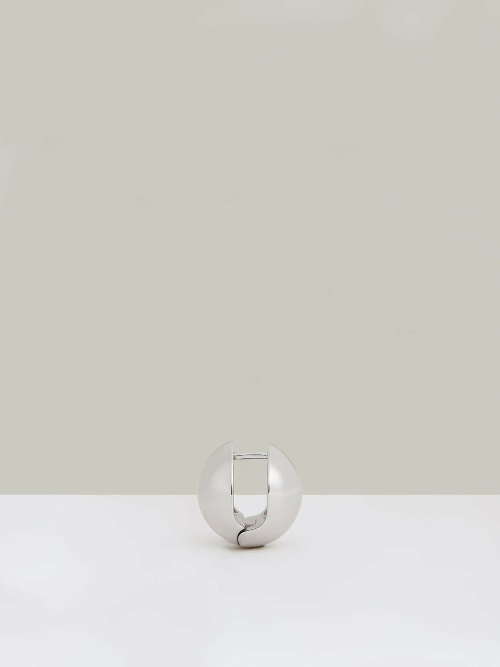 Women Polished Ball Huggie Earrings in Silver Tone