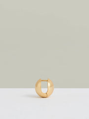 Women Polished Ball Huggie Earrings in Gold