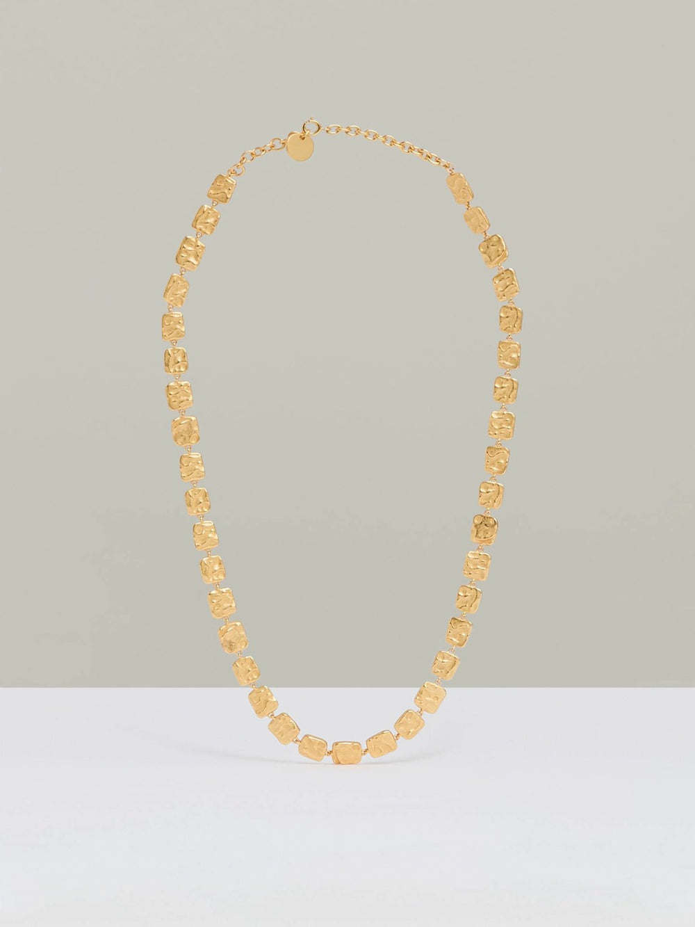 Women Molten Square Necklace in Gold Tone